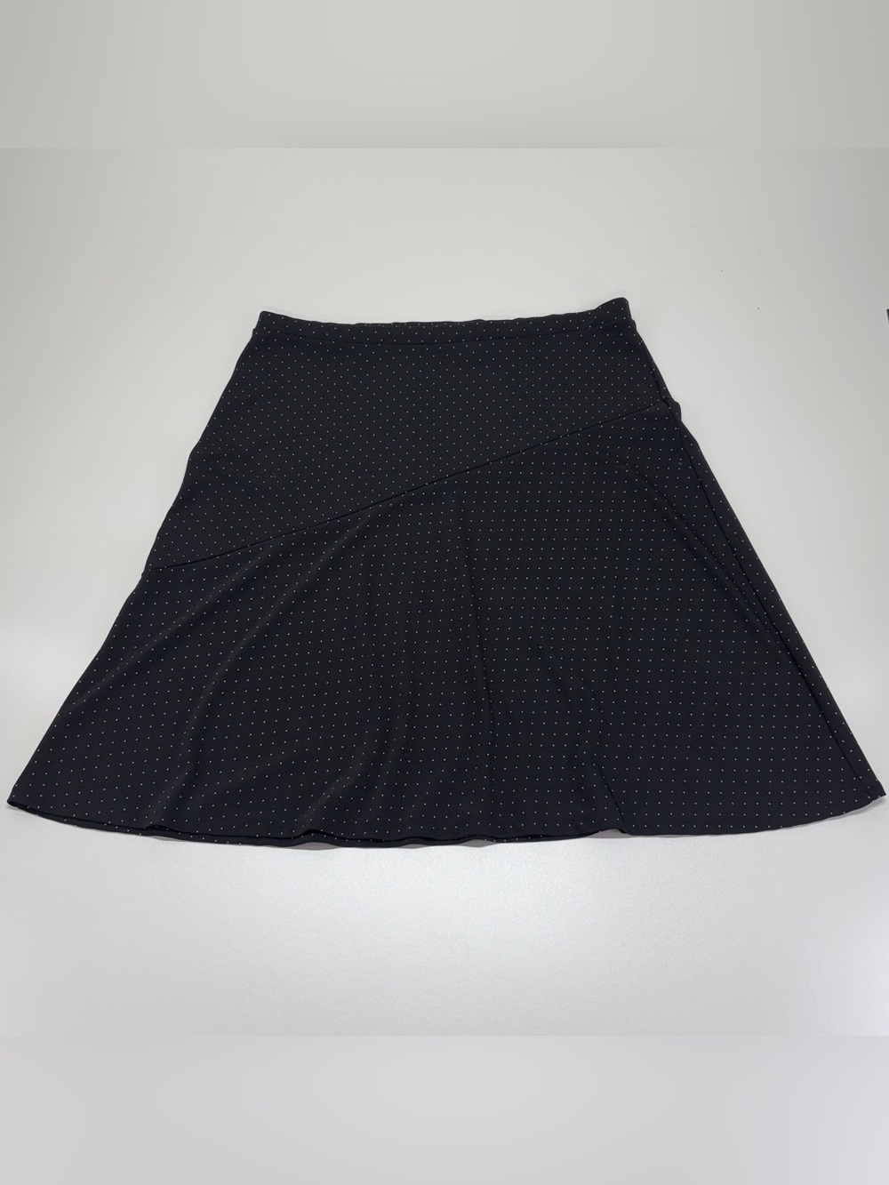 Liz Claiborne 1X Black Polka Dot A-Line Skater Skirt Plus Size Classic